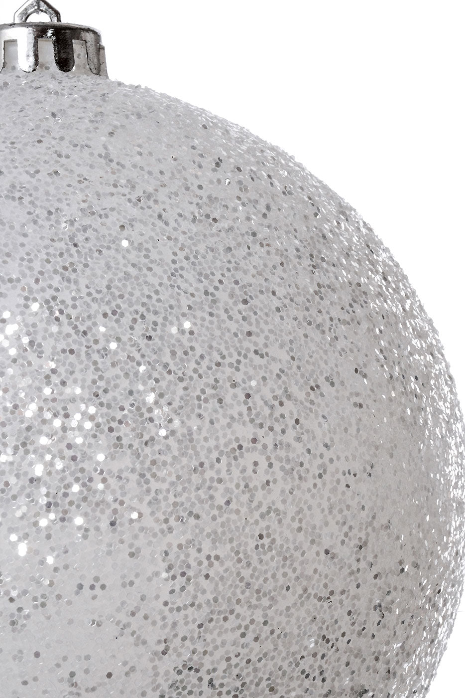150Mm Glitter Ball Ornament White