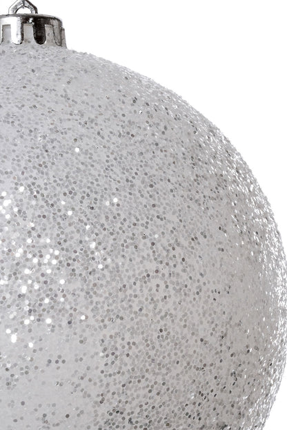 150Mm Glitter Ball Ornament White