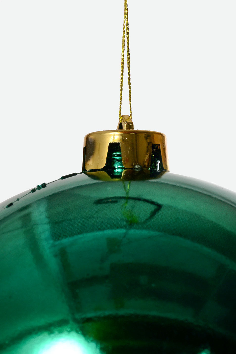 150Mm Shiny Plastic Ball Ornament Dark Green