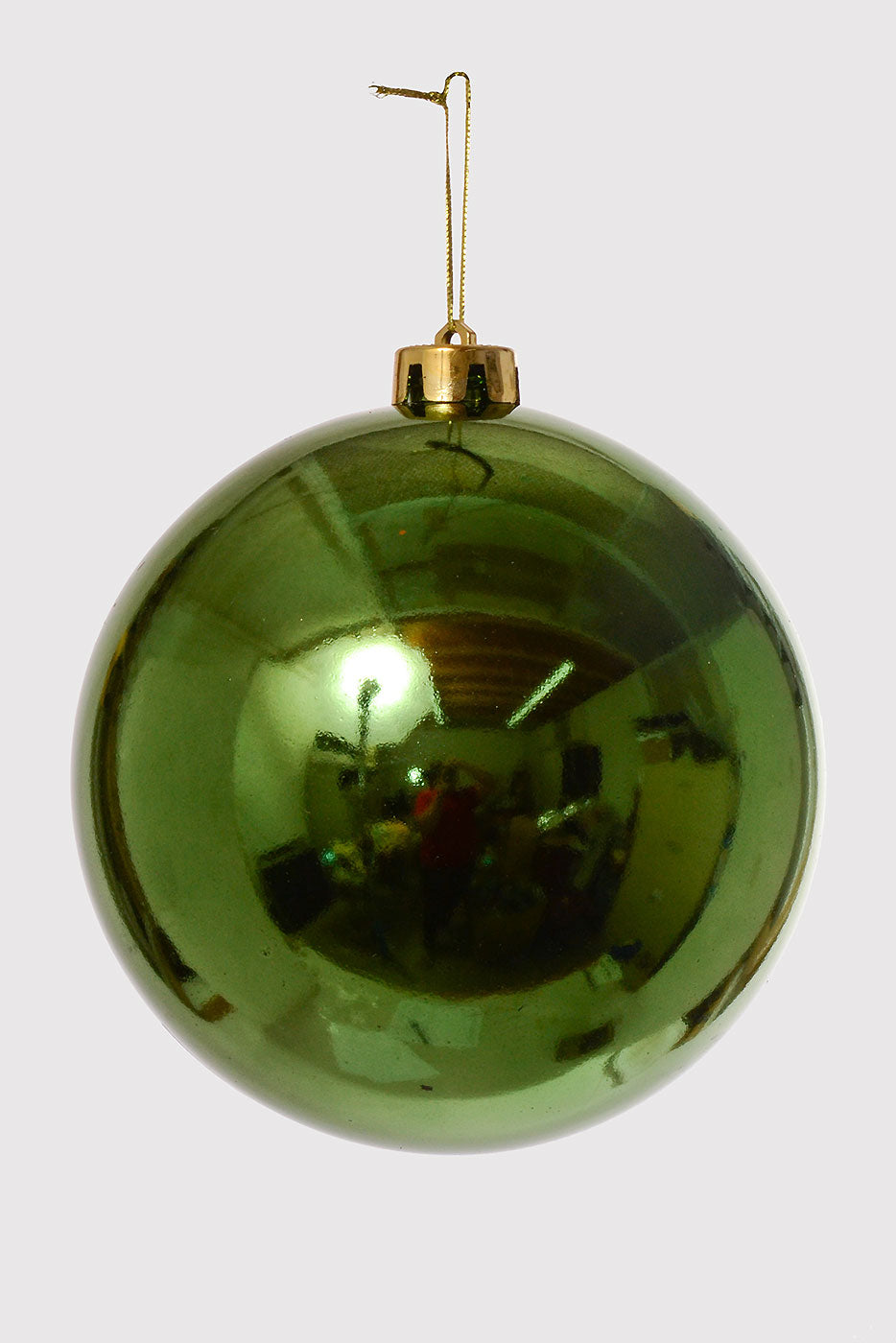 150Mm Shiny Plastic Ball Ornament Sage
