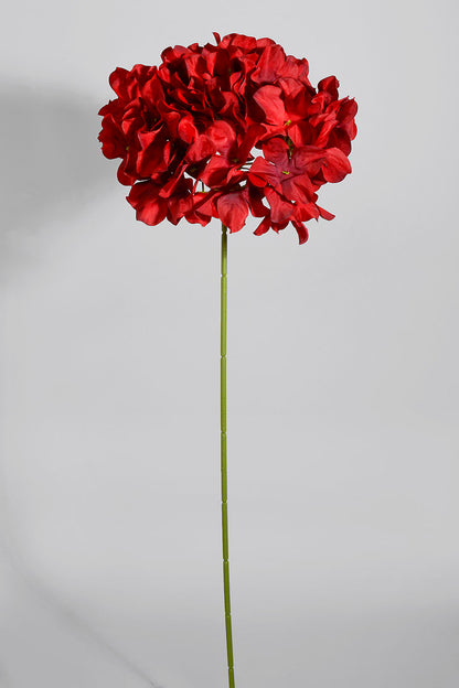 30" Silk Hydrangea Spray Red