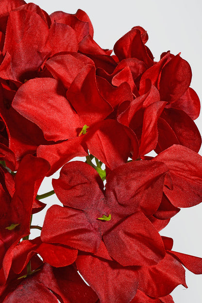 30" Silk Hydrangea Spray Red