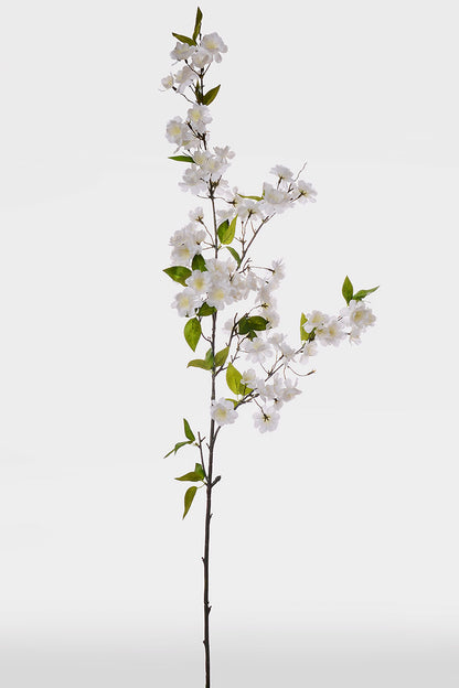 49" Silk Cherry Blossom Spray White