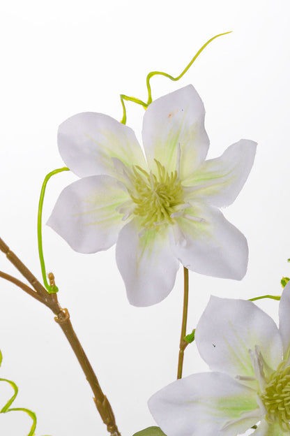 41" Silk Clematis Spray White