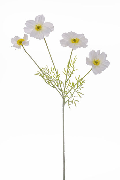 23.5" Silk Cosmos Spray White