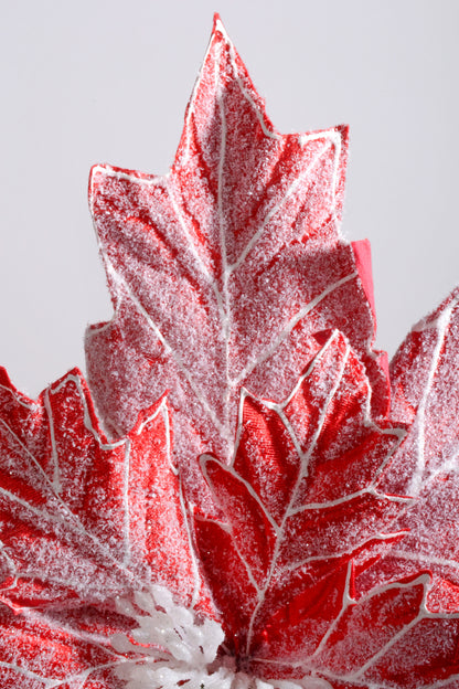 32" Poinsettia Spray Red/White