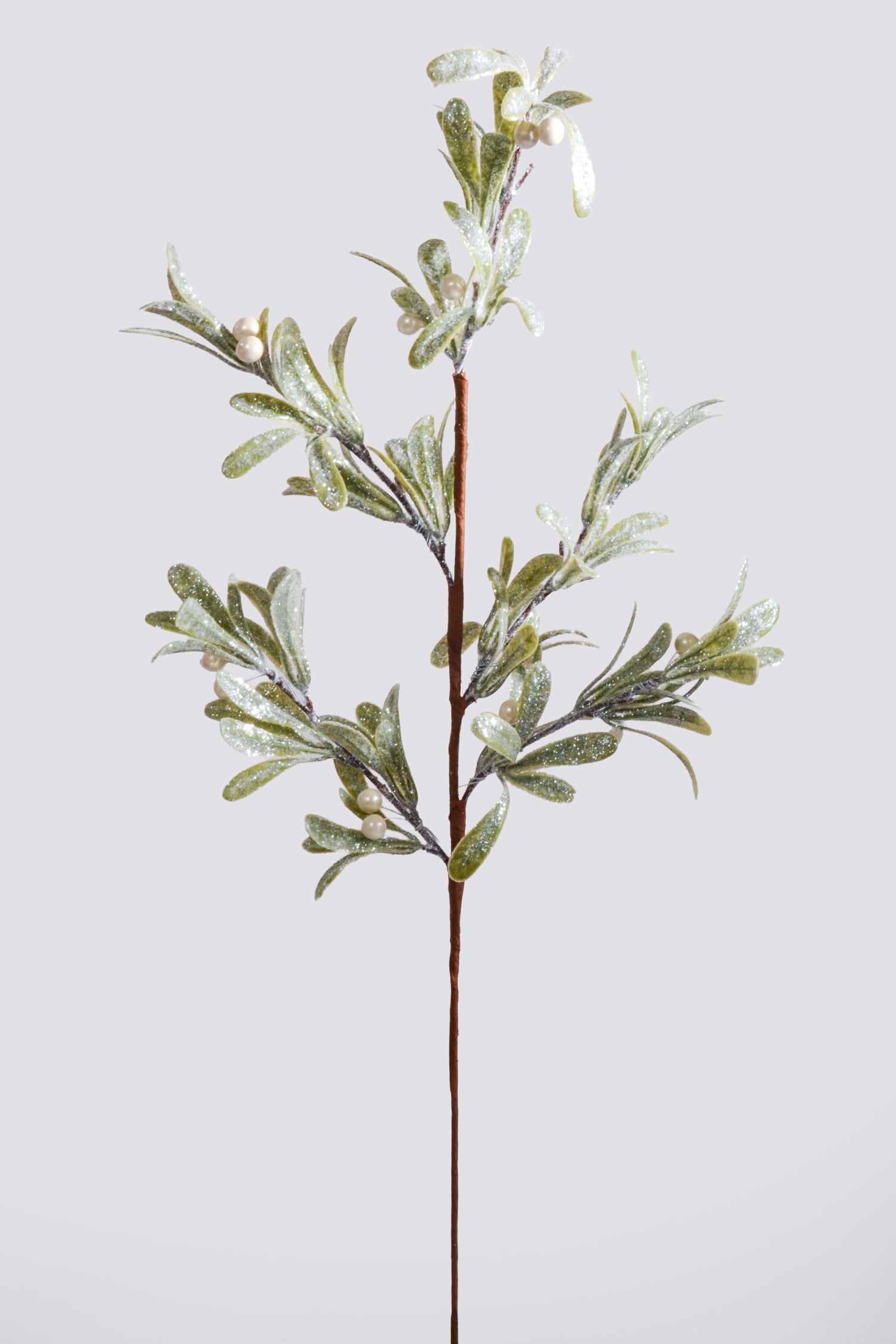 27" Mistletoe Glitter Berry Spray Green/White