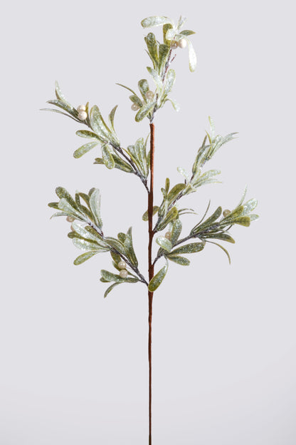 27" Mistletoe Glitter Berry Spray Green/White