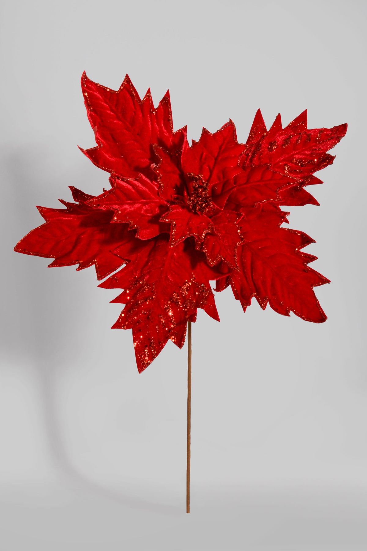 34" Poinsettia Stem Red