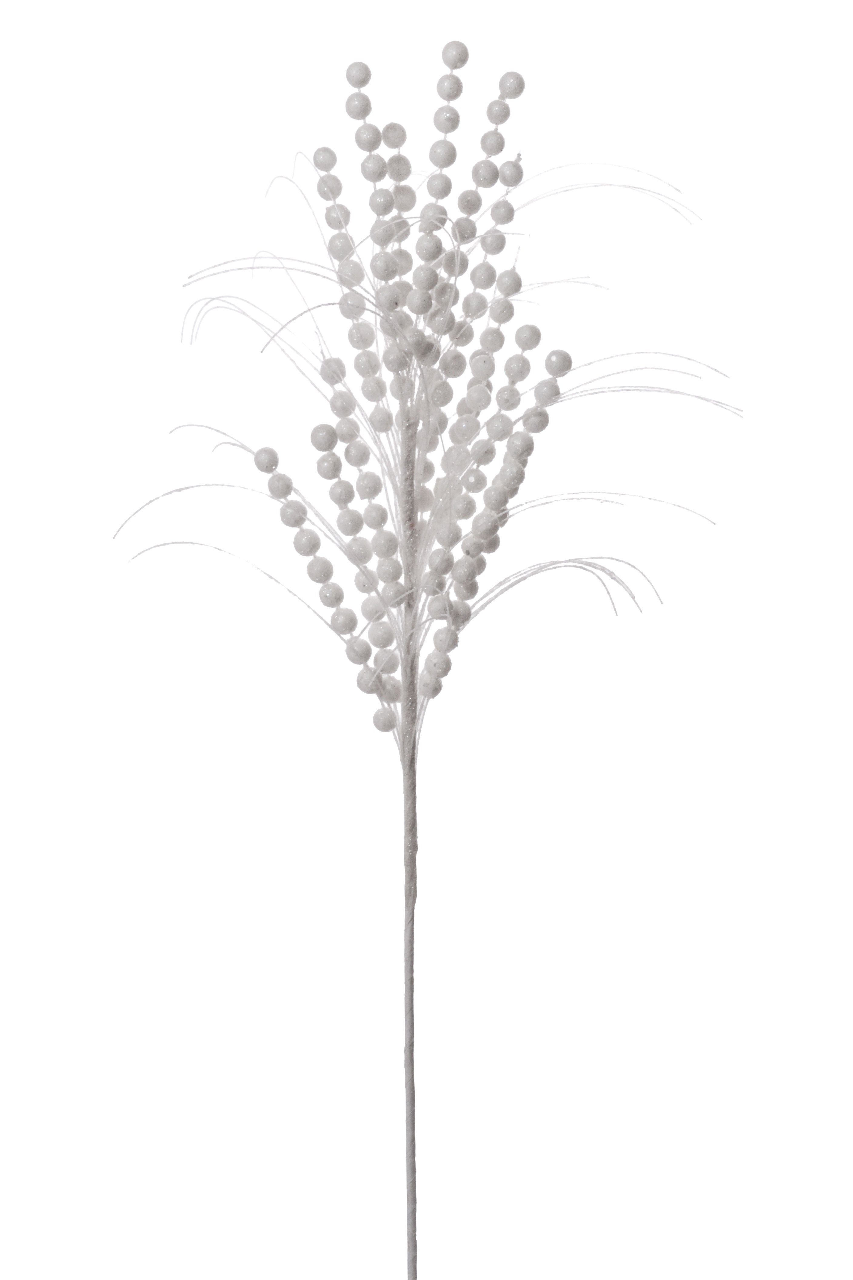 26" Berry Spray With Glitter White