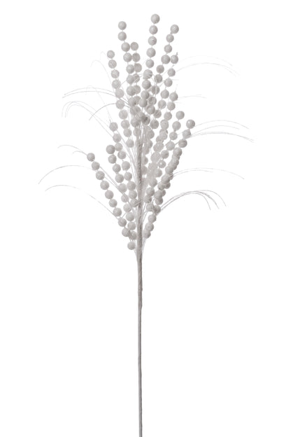 26" Berry Spray With Glitter White