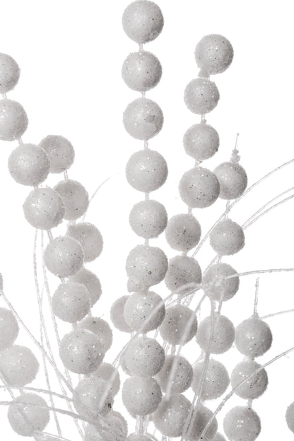 26" Berry Spray With Glitter White