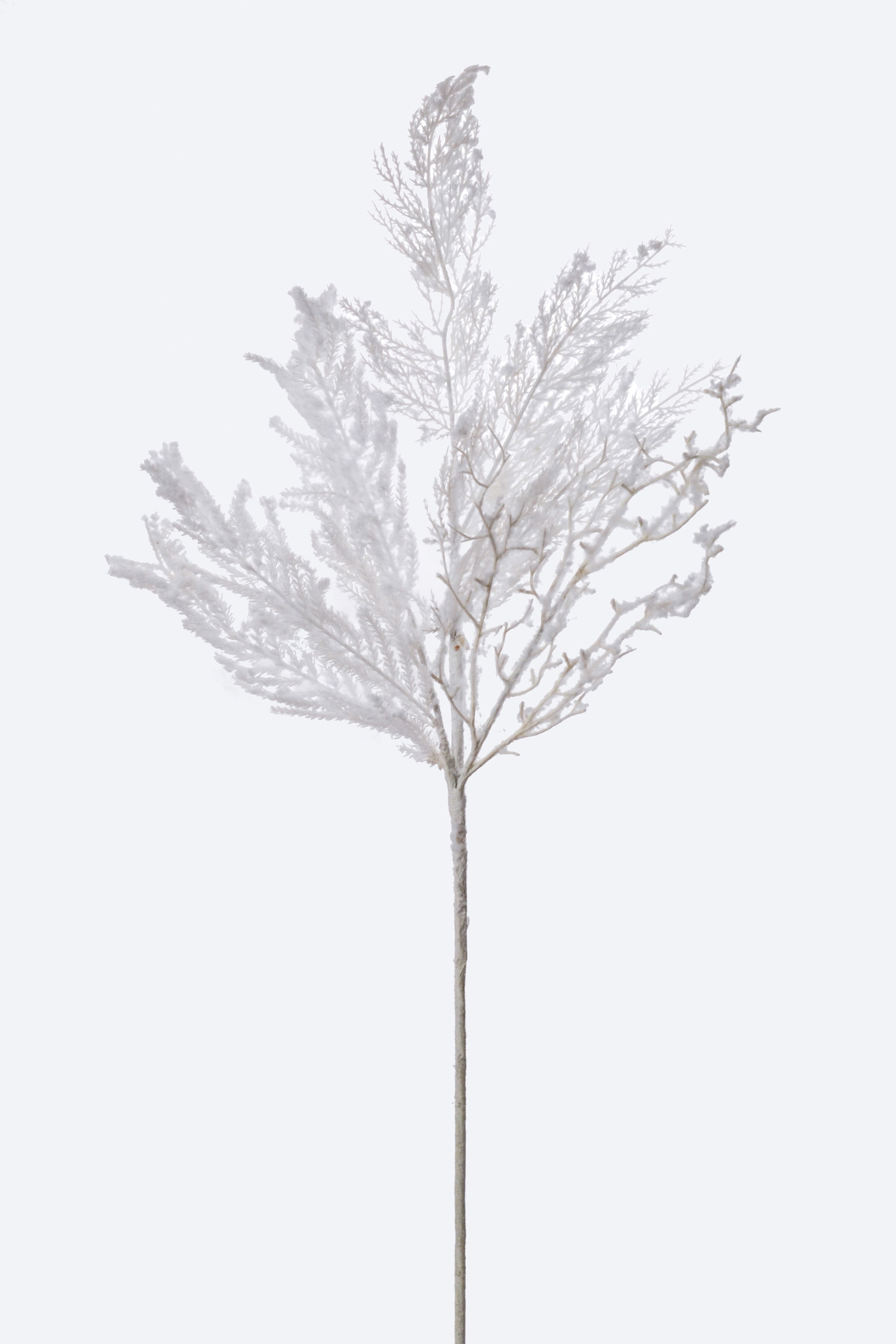 28" Snow Pine Twig Spray White