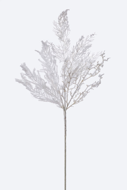28" Snow Pine Twig Spray White