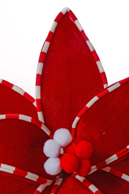 24" Poinsettia Spray Red/White