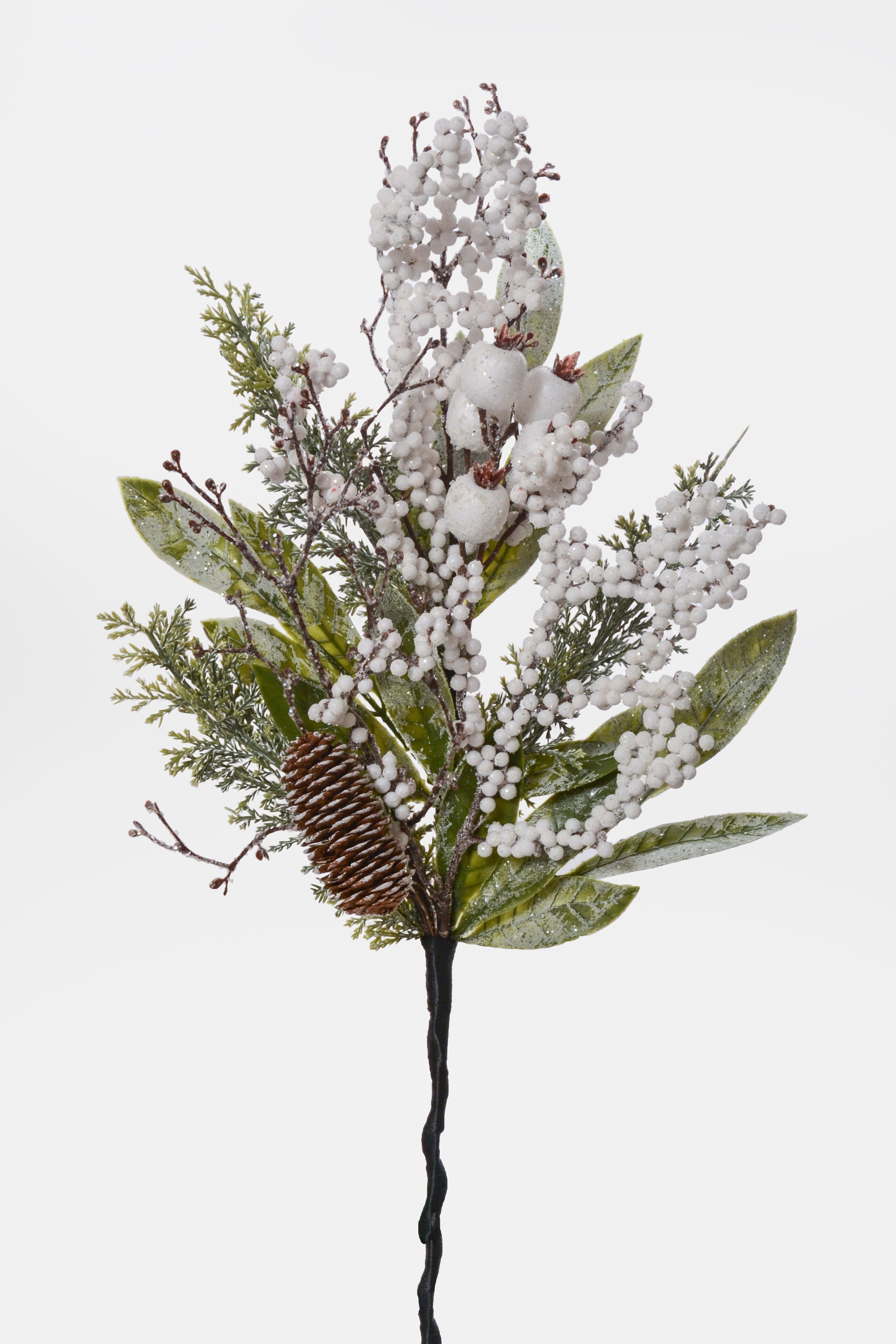 18" Snow Ice Berry Cedar Pick White