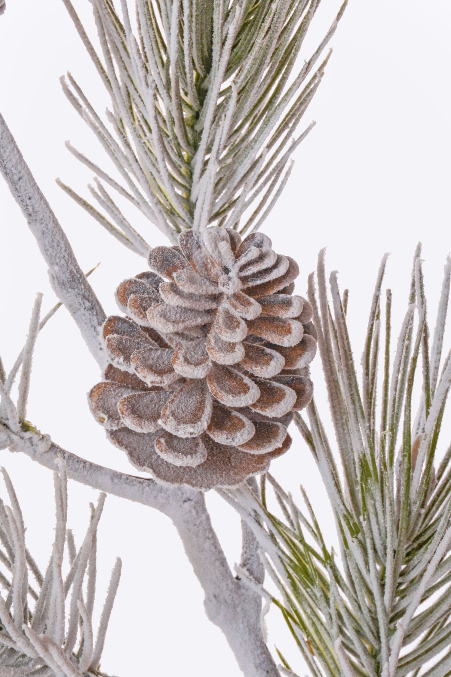 38" Snow Pine Spray White/Green