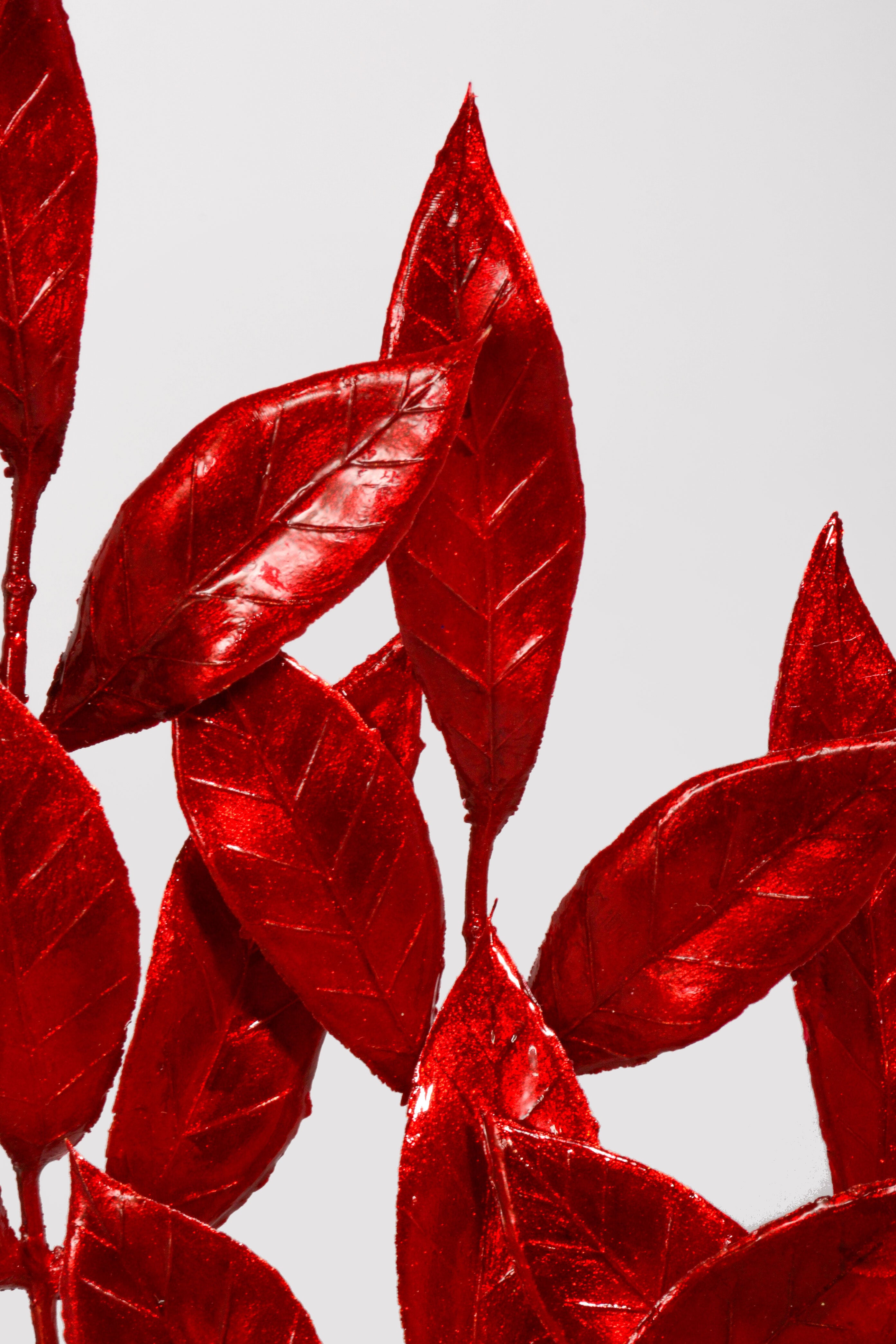 28" Bay Leaf Spray Red