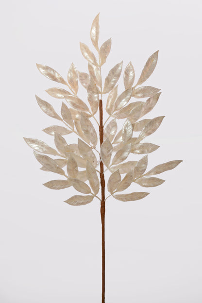 28" Bay Leaf Spray White