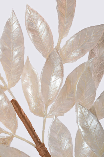 28" Bay Leaf Spray White