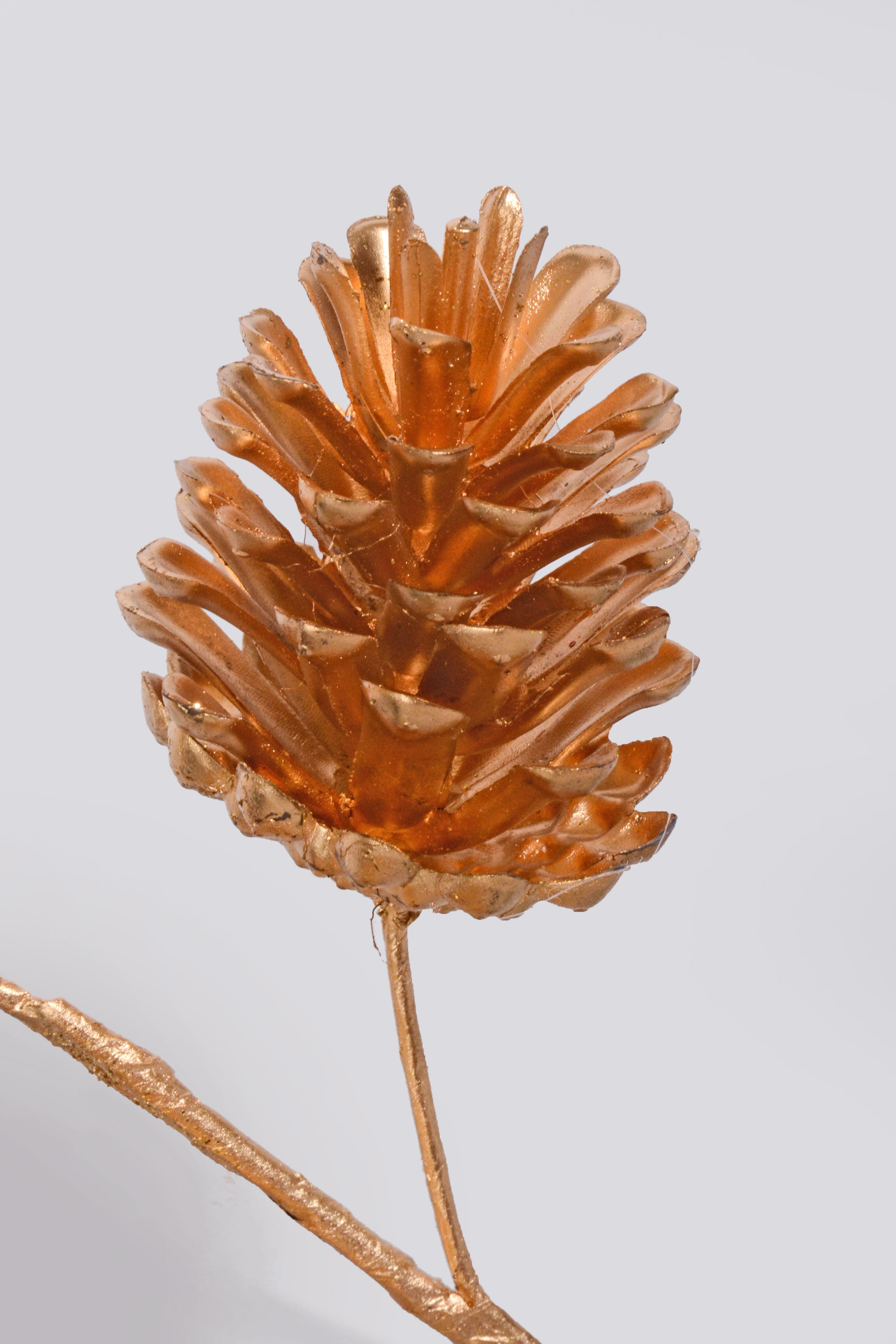 17" Artificial Pinecone Spray Gold
