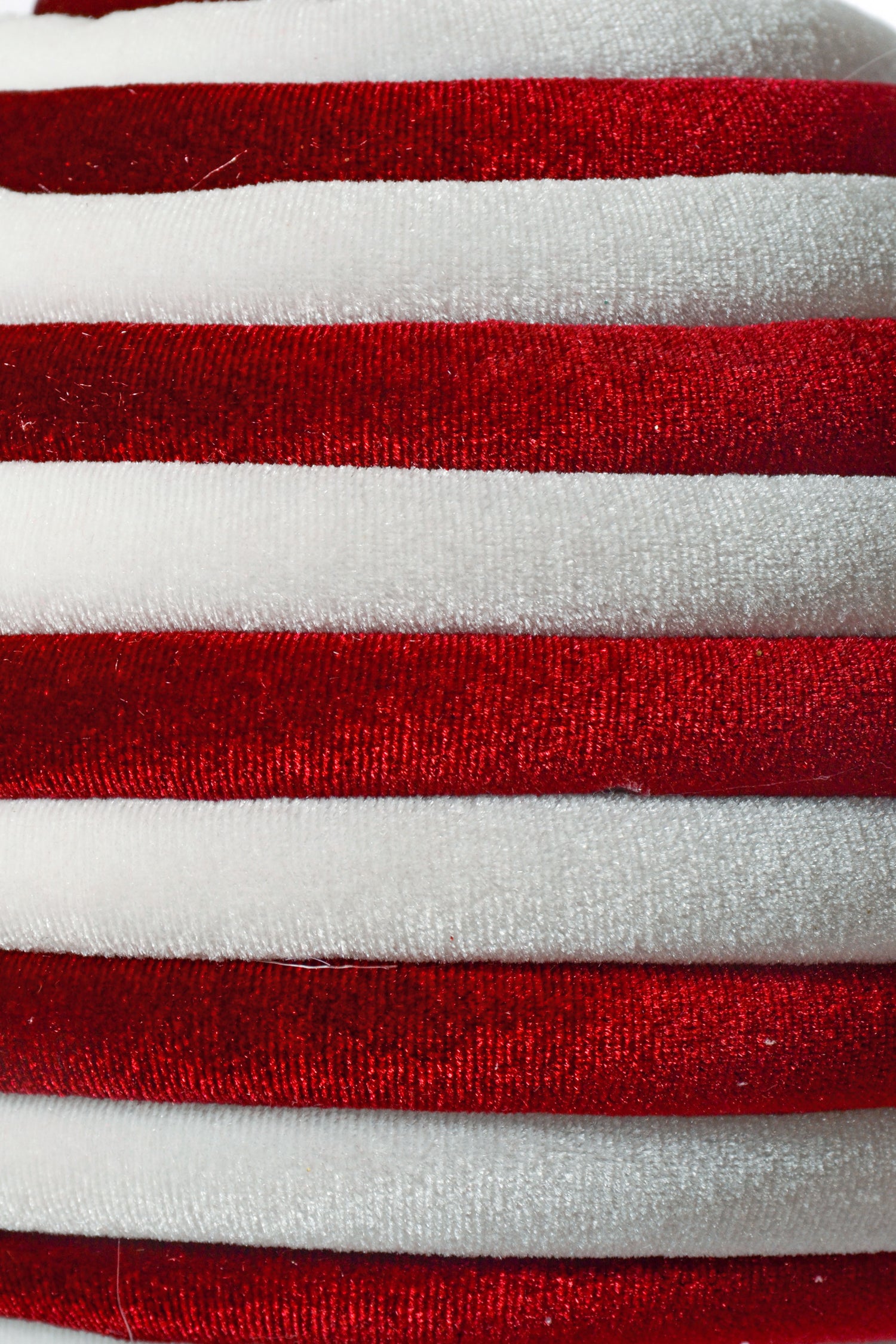 6" Ball Ornament White/Red