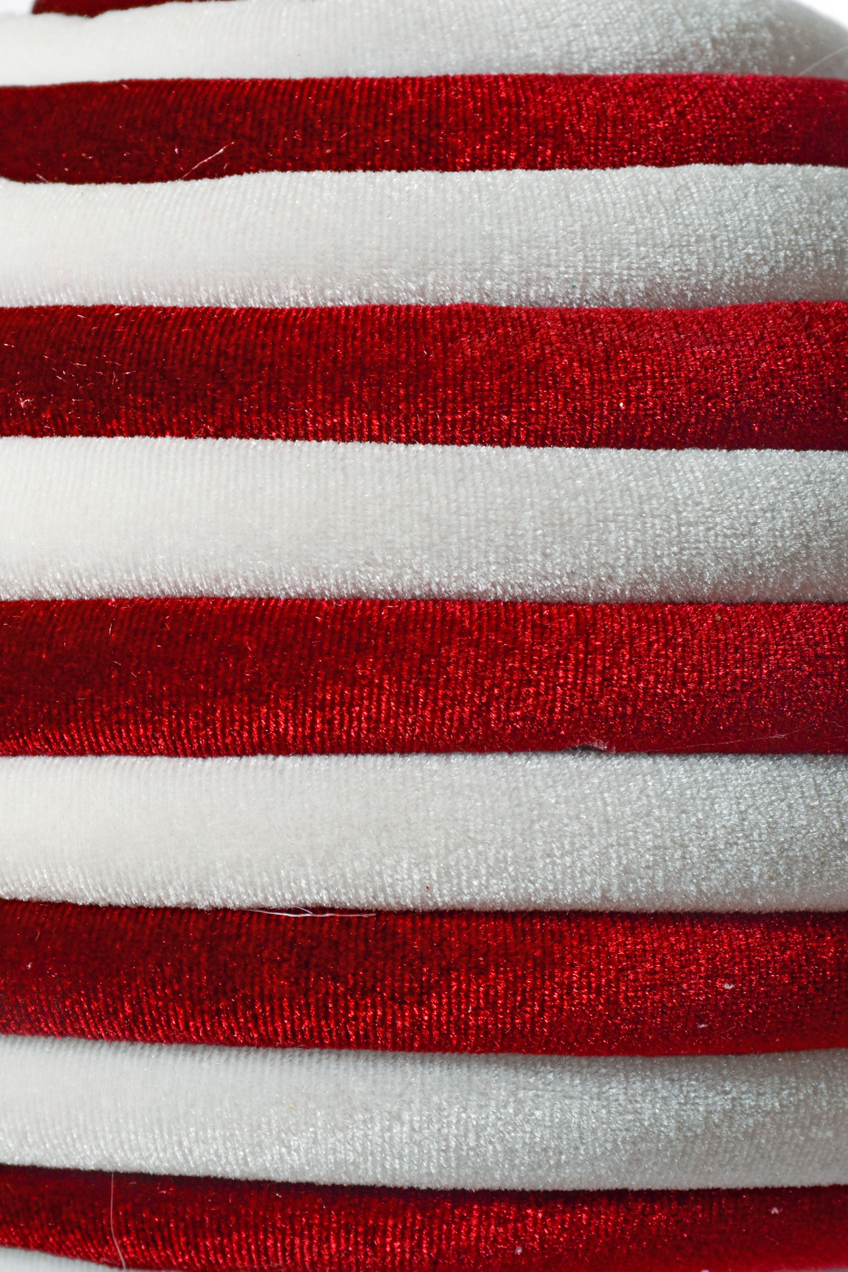 6" Ball Ornament White/Red