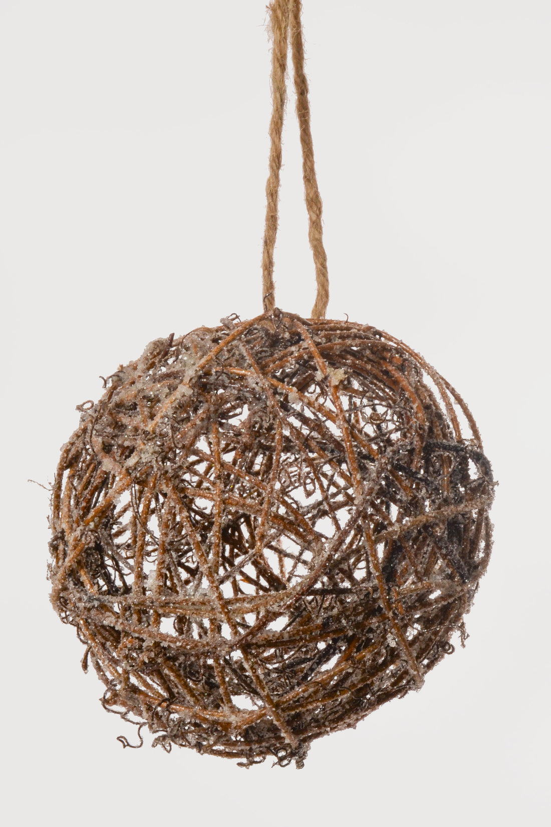 6" Ice Twig Ball Ornament Natural