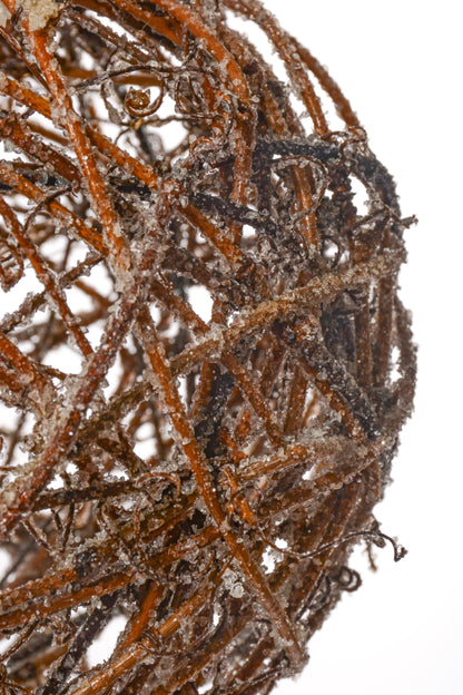 6" Ice Twig Ball Ornament Natural