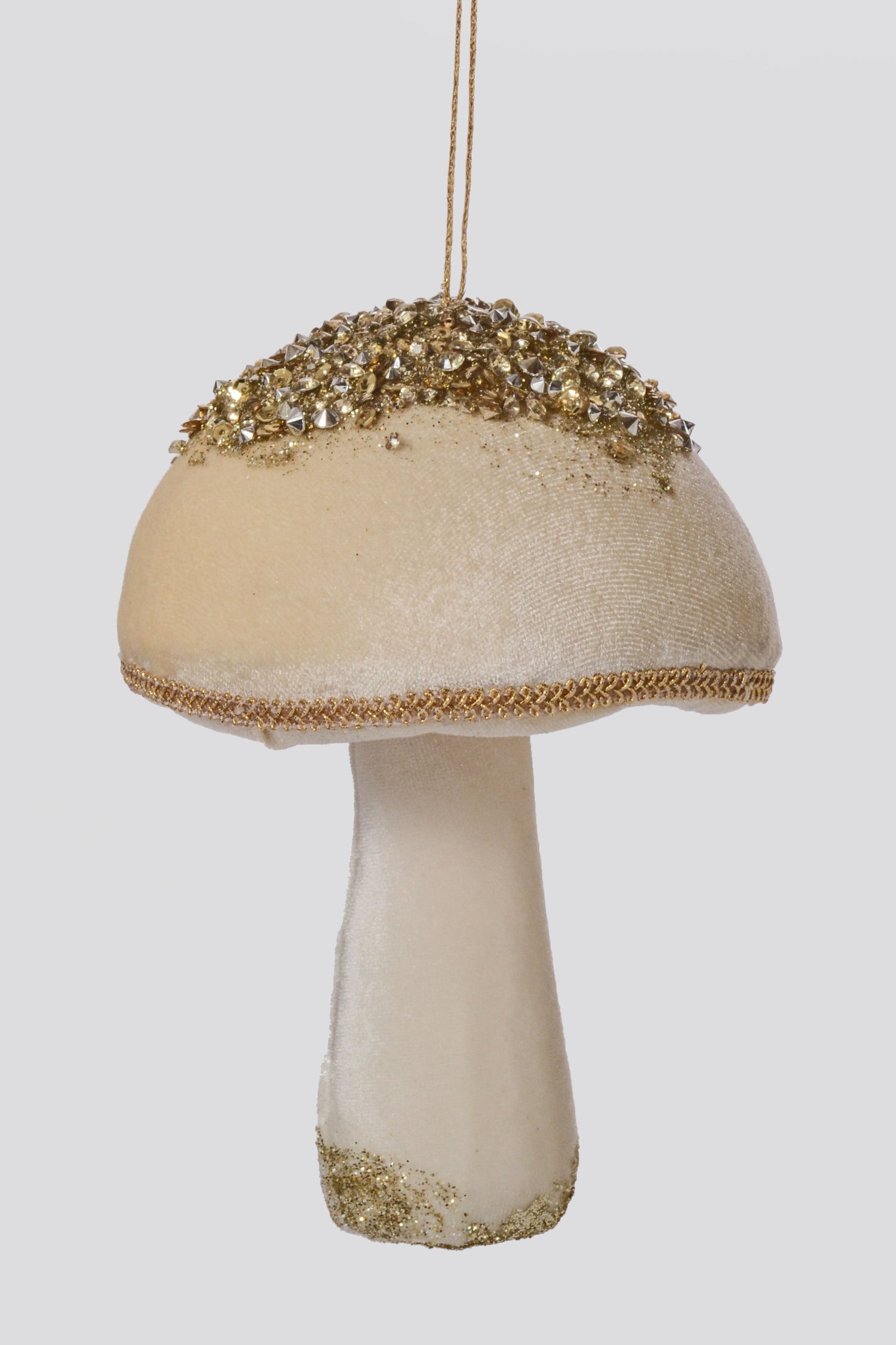 4.5 x 7" Christmas Mushroom Ornament Beige