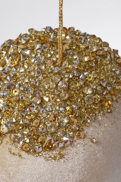 4.5 x 7" Christmas Mushroom Ornament Beige