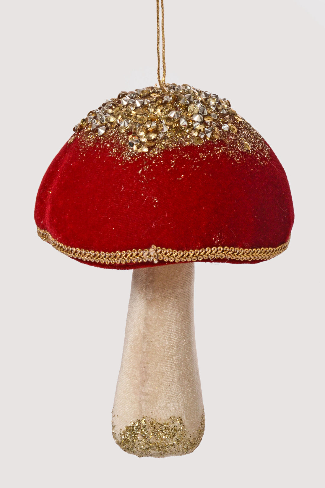 4.5 x 7" Christmas Mushroom Ornament Red