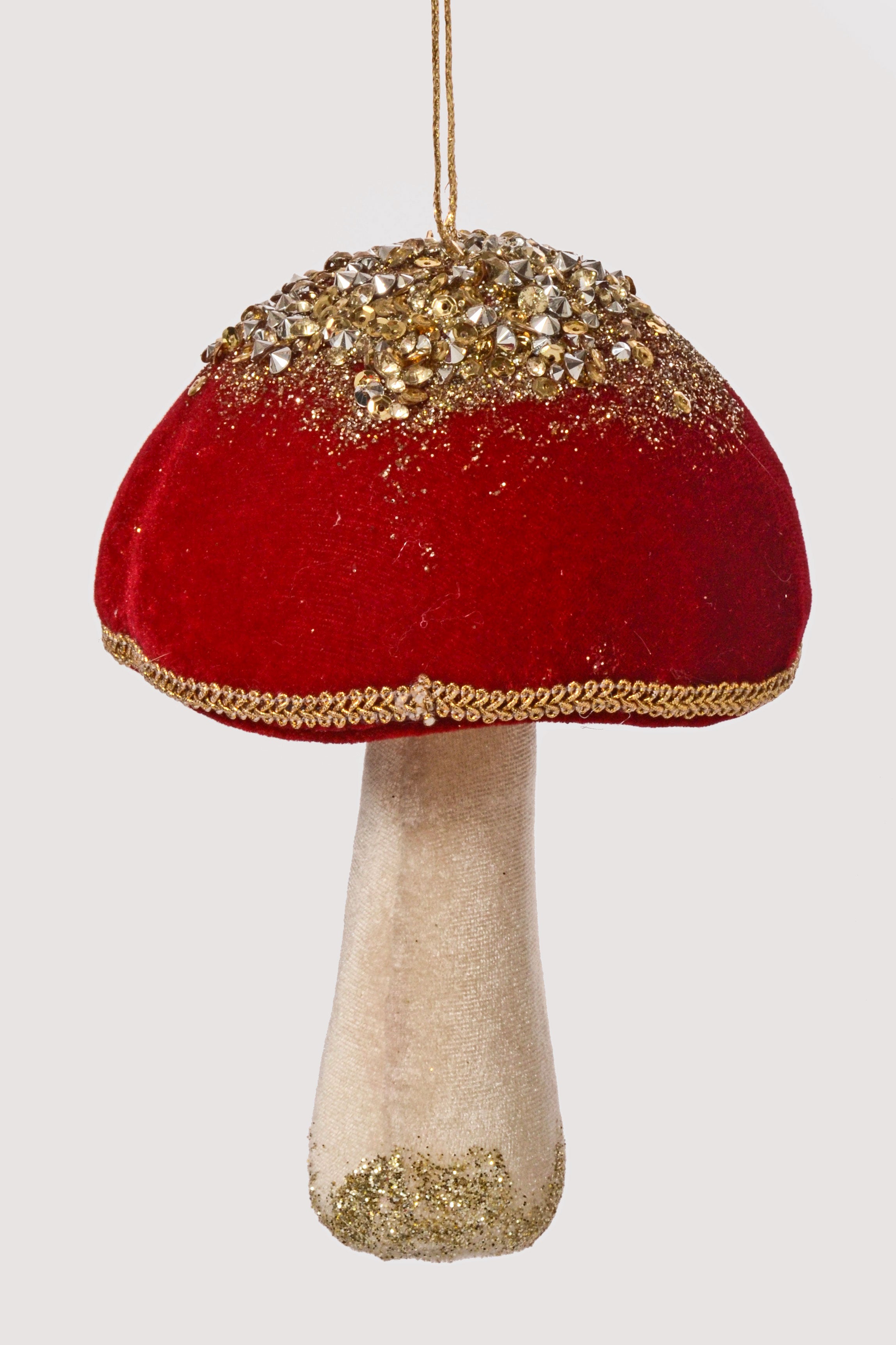 4.5 x 7" Christmas Mushroom Ornament Red