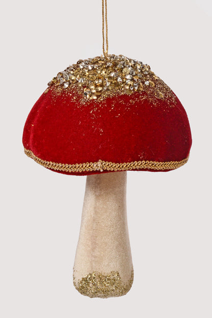 4.5 x 7" Christmas Mushroom Ornament Red