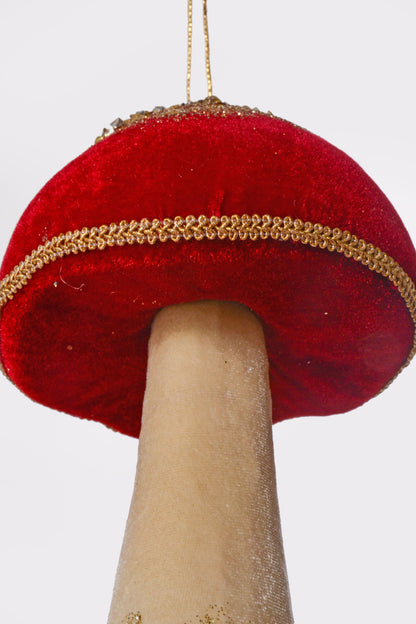 4.5 x 7" Christmas Mushroom Ornament Red