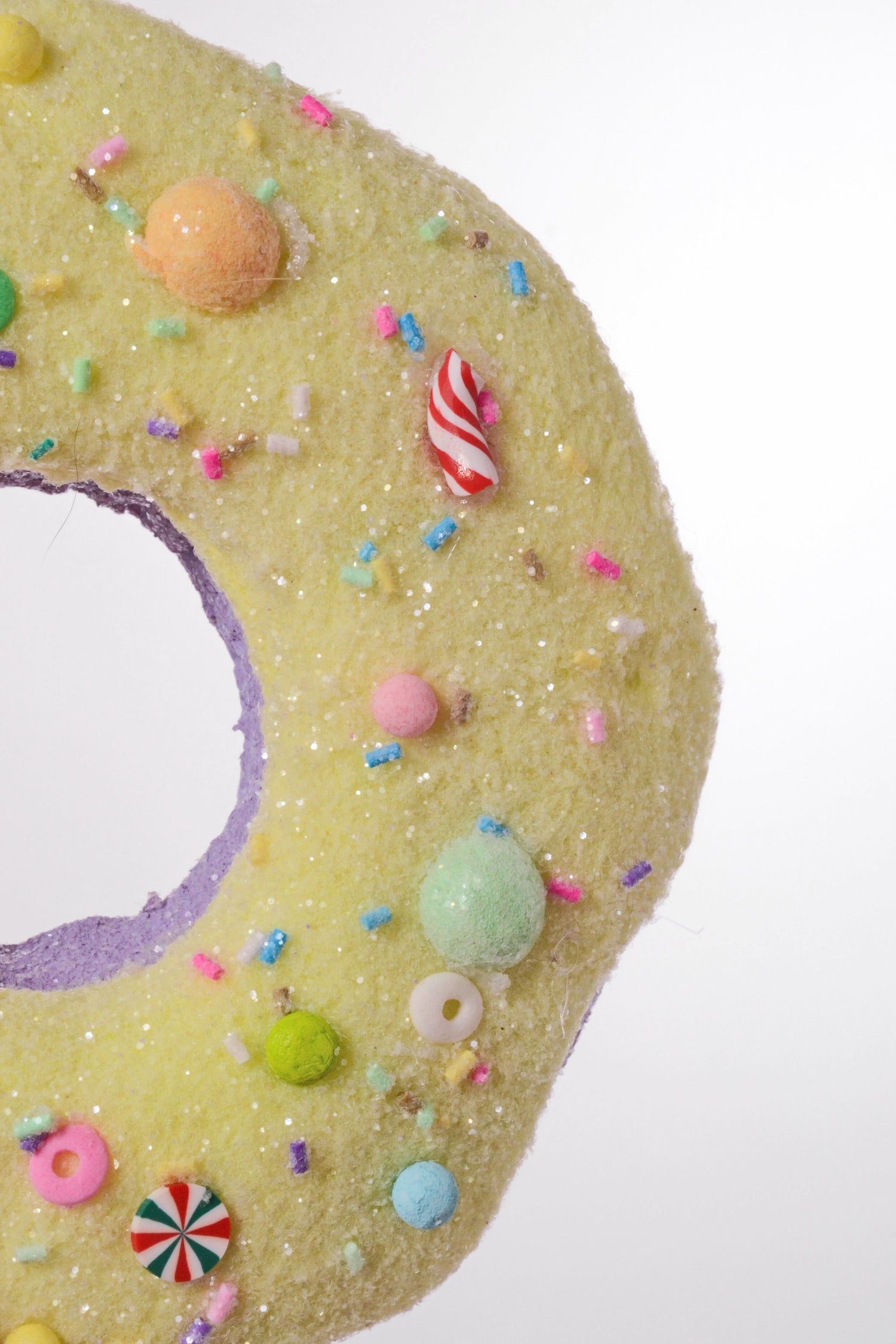 5.75" Donut Ornament Yellow/Lavender