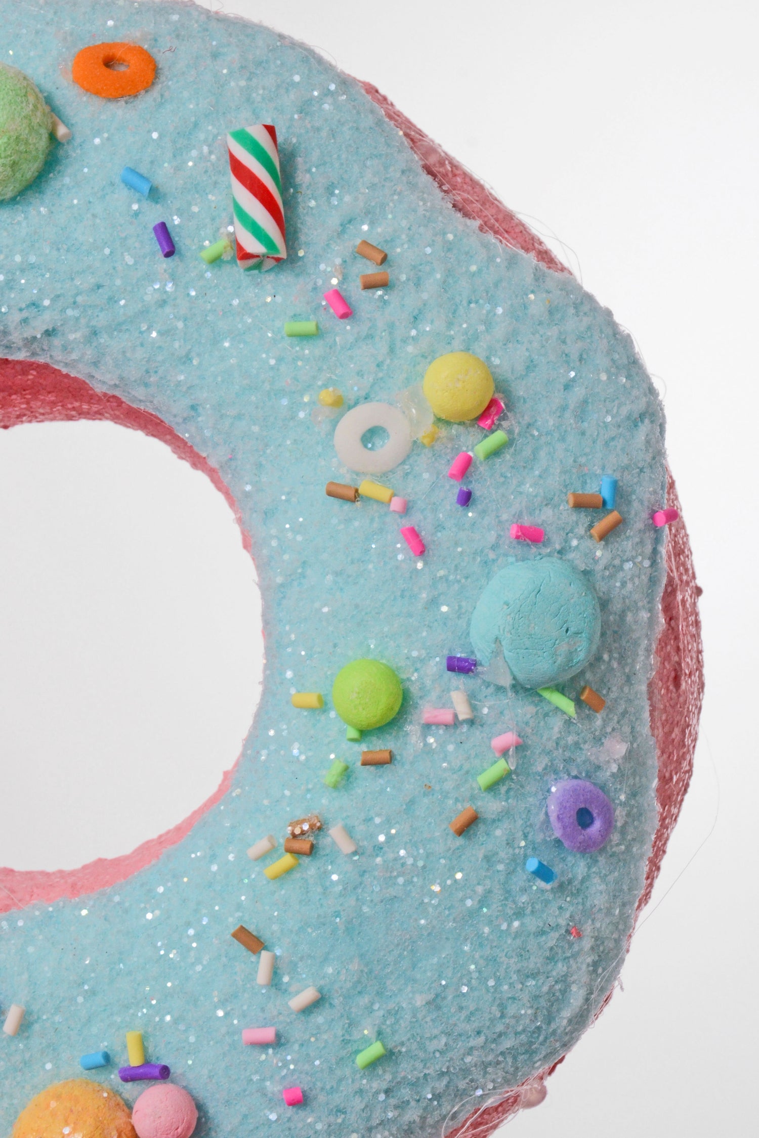 5.75" Donut Ornament Blue/Pink