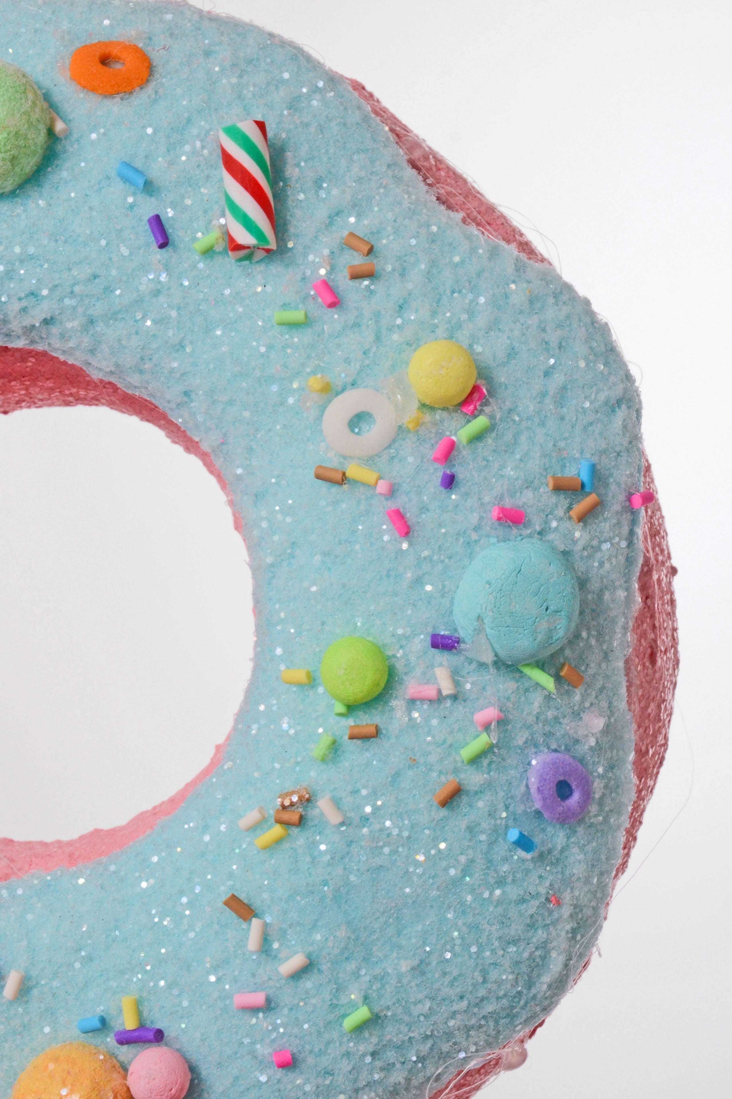 5.75" Donut Ornament Blue/Pink