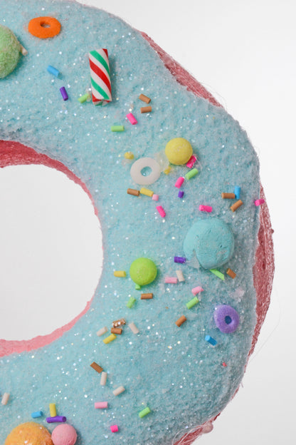 5.75" Donut Ornament Blue/Pink
