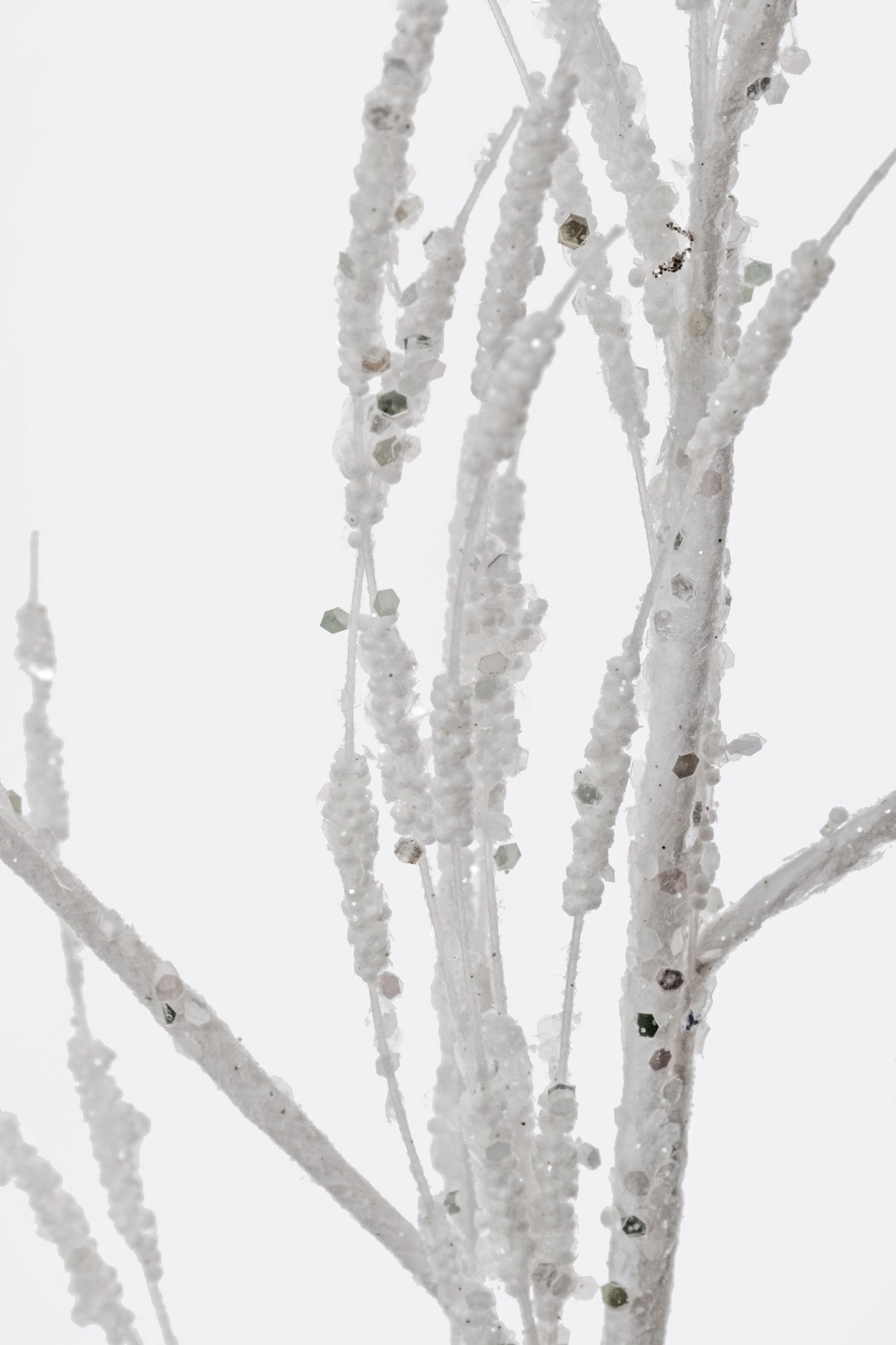 31" Glitter Spike Spray White