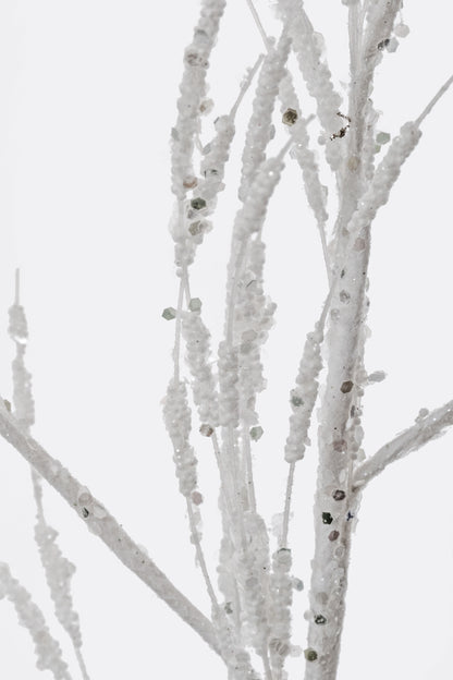 31" Glitter Spike Spray White