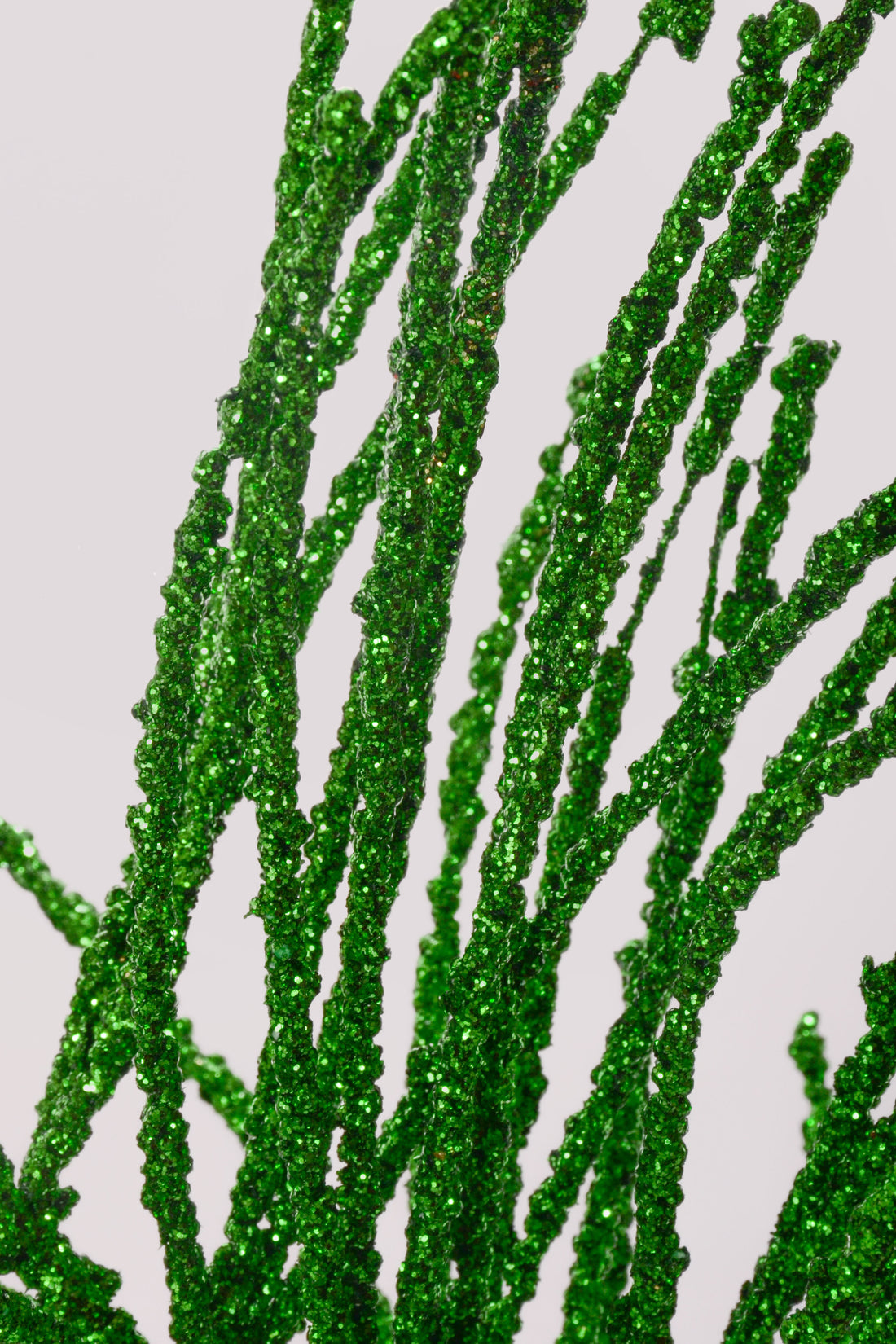 24" Glitter Pine Needle Berry Stem Green