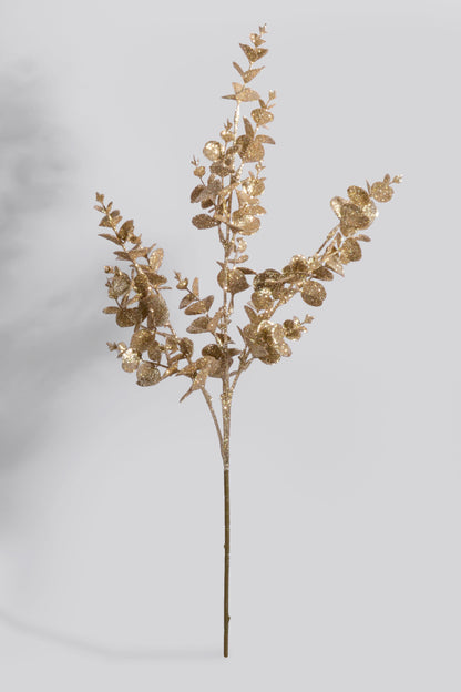 31" Glitter Eucalyptus Spray Champagne