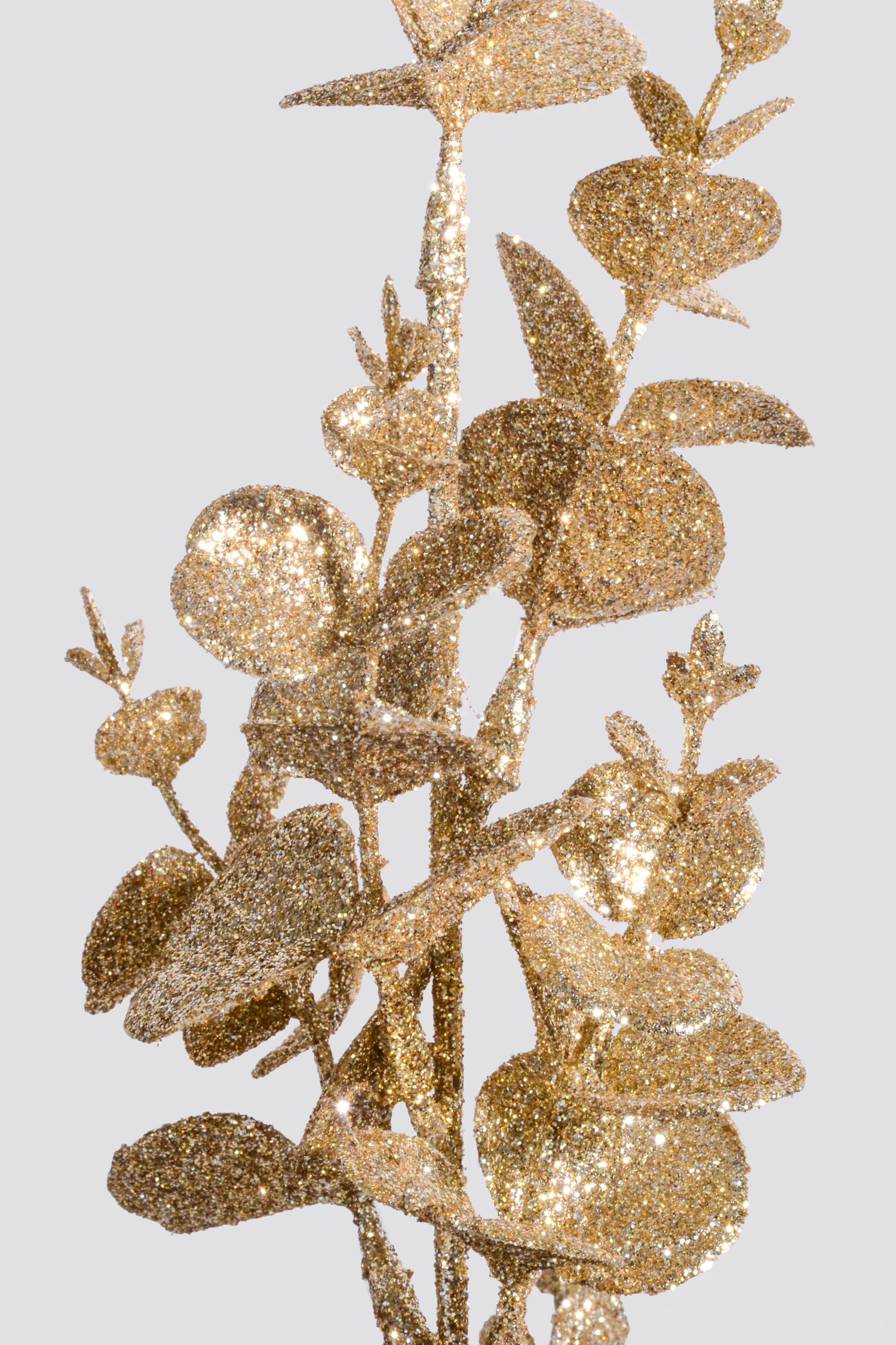 31" Glitter Eucalyptus Spray Champagne