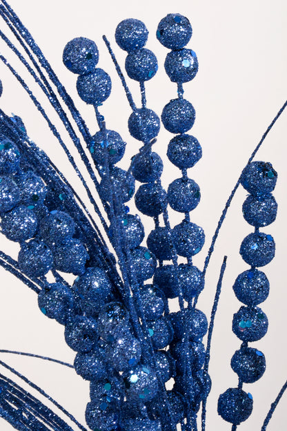 26" Berry Spray With Glitter Blue