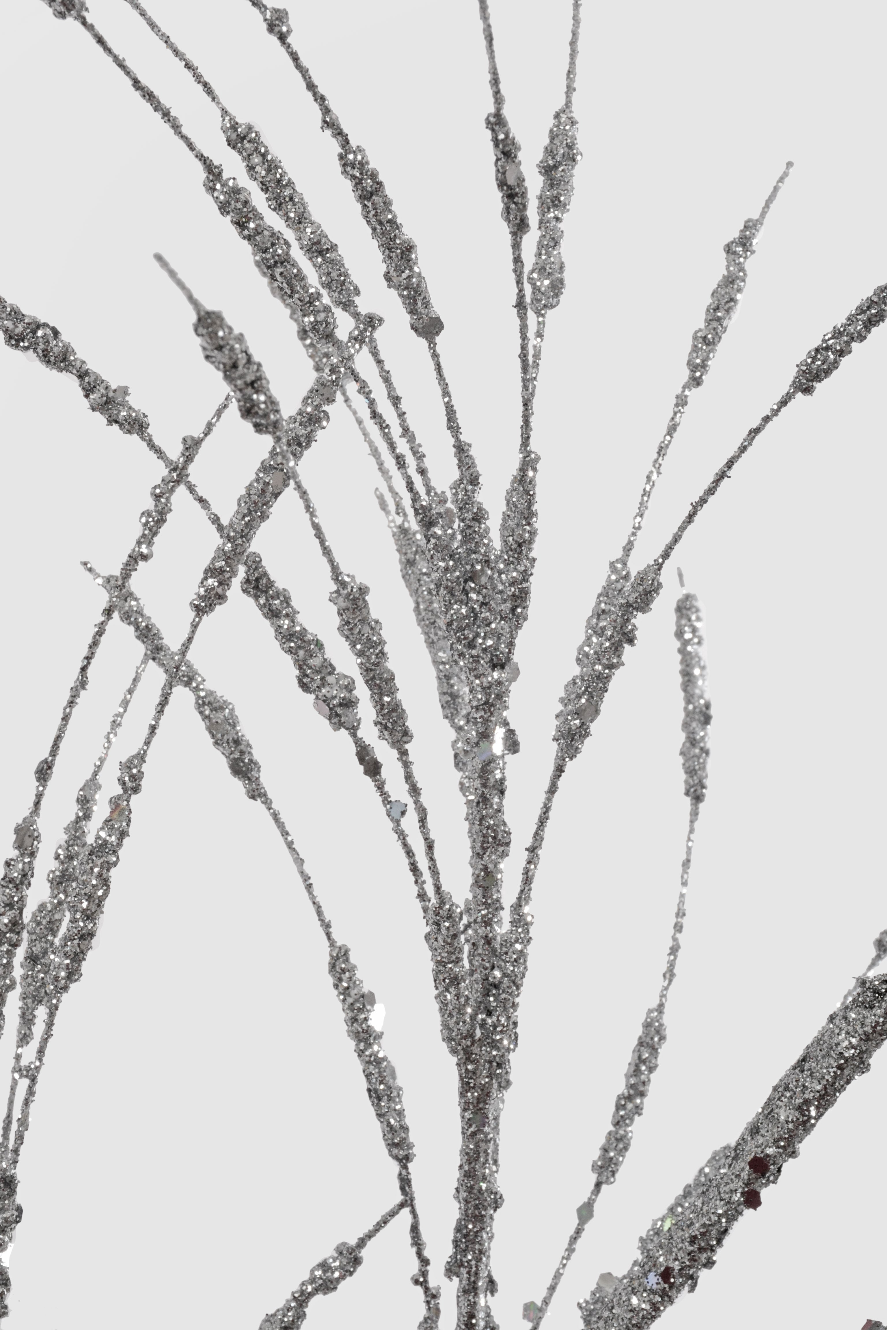 31" Glitter Spike Spray Silver