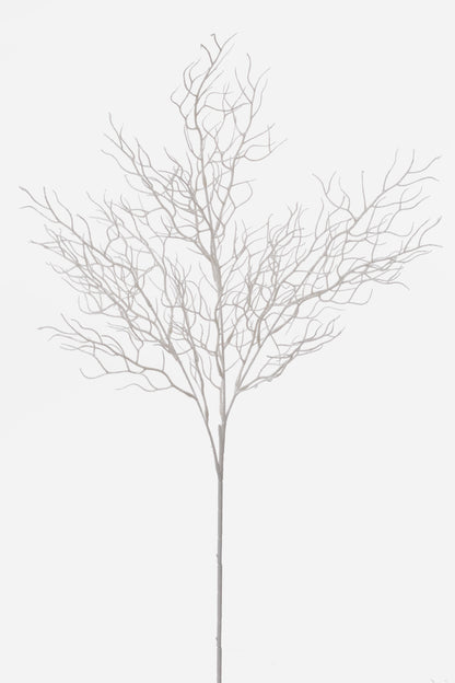 34" Glitter Twig Spray White