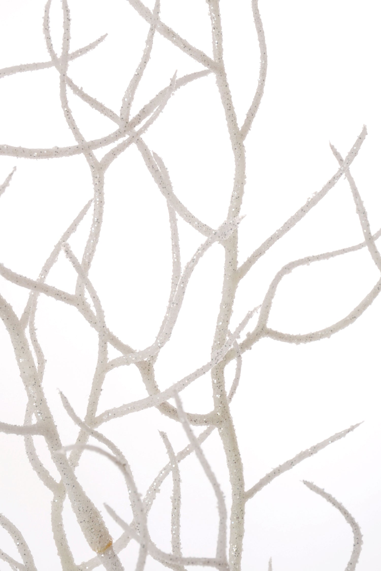 34" Glitter Twig Spray White