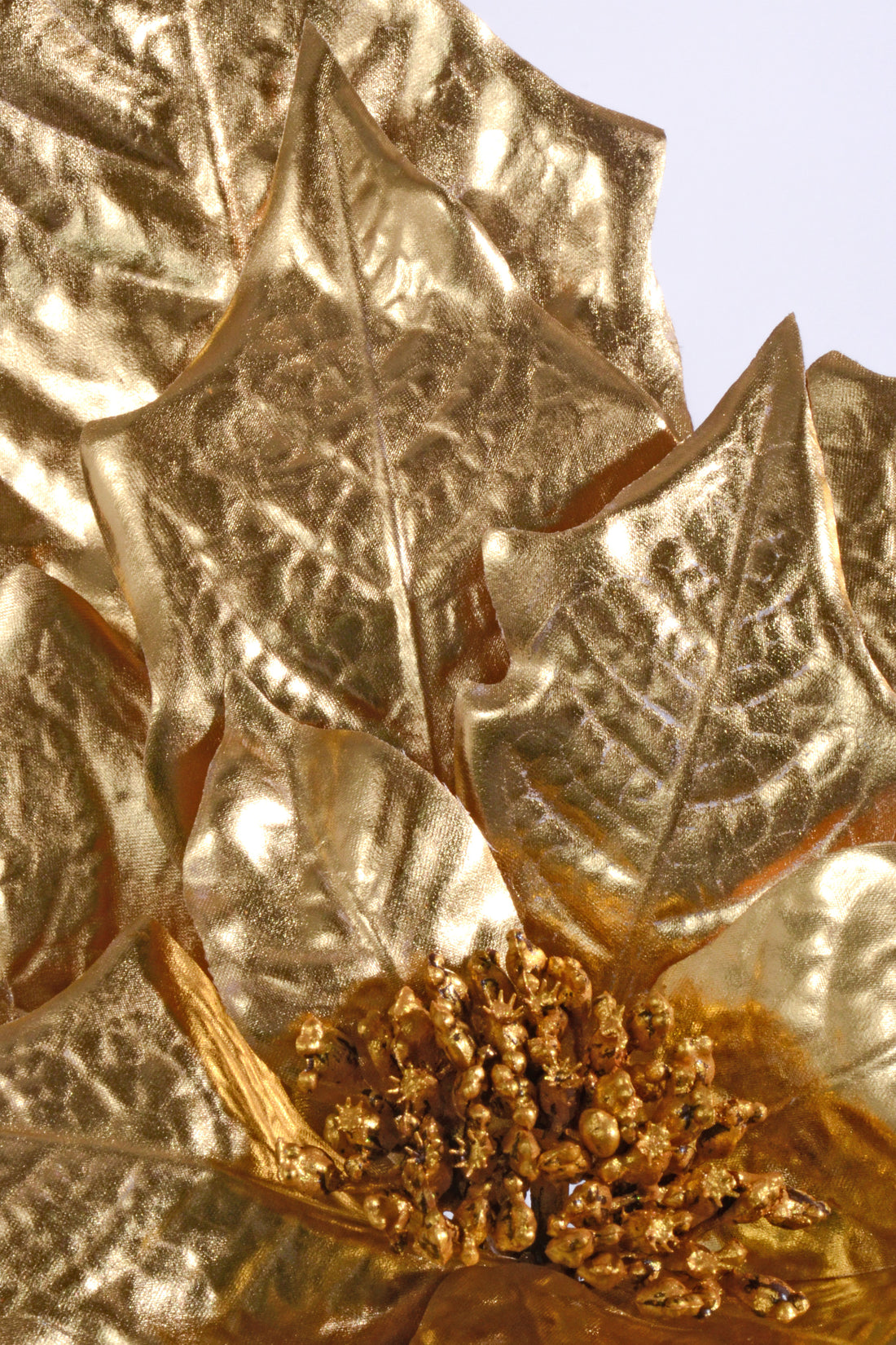 27" Metallic Poinsettia Spray Gold