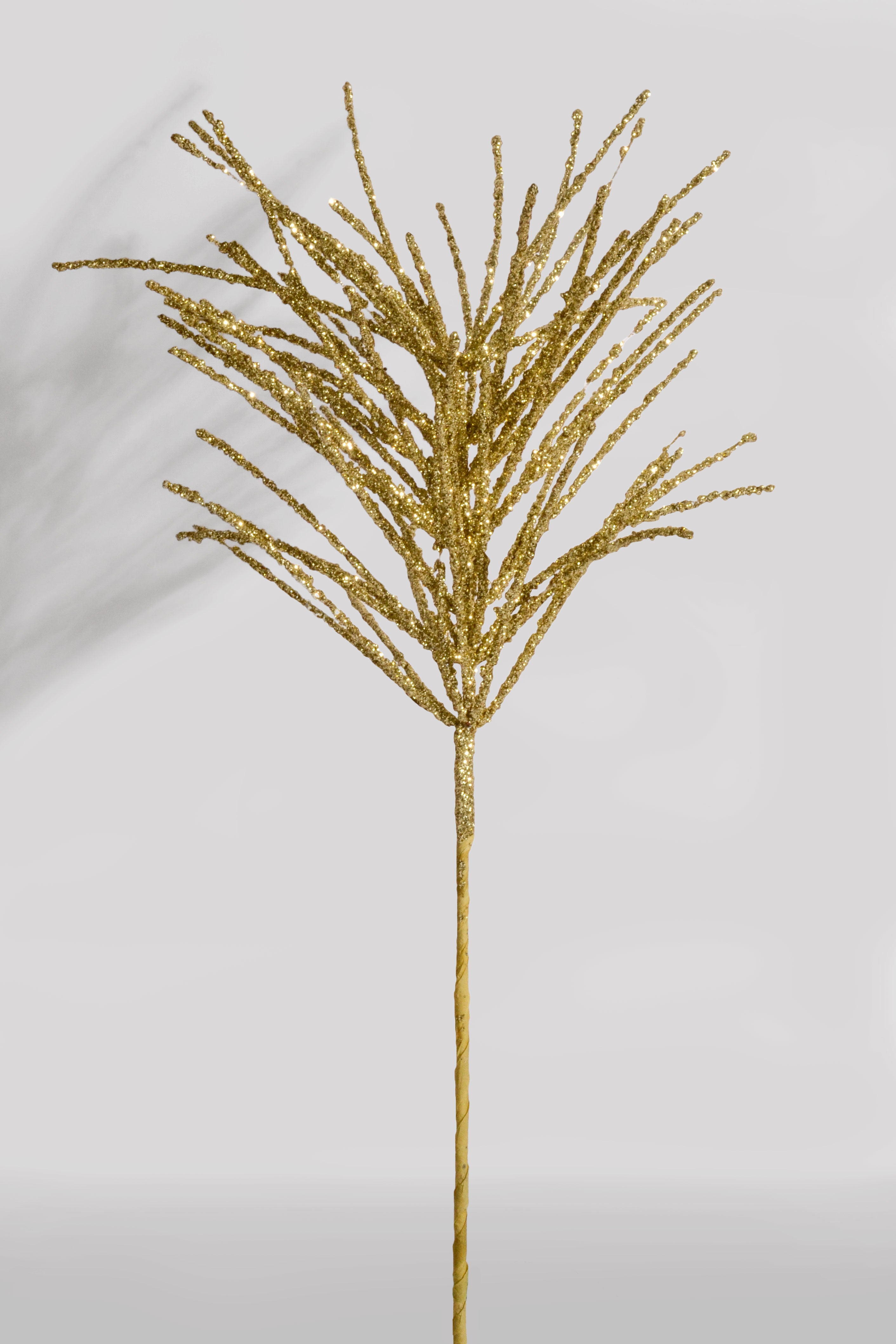24" Glitter Pine Needle Berry Stem Gold
